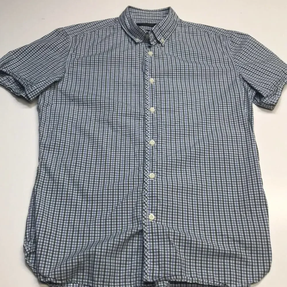 BANANA REPUBLIC Mens Plaid Short Sleeve Shirt